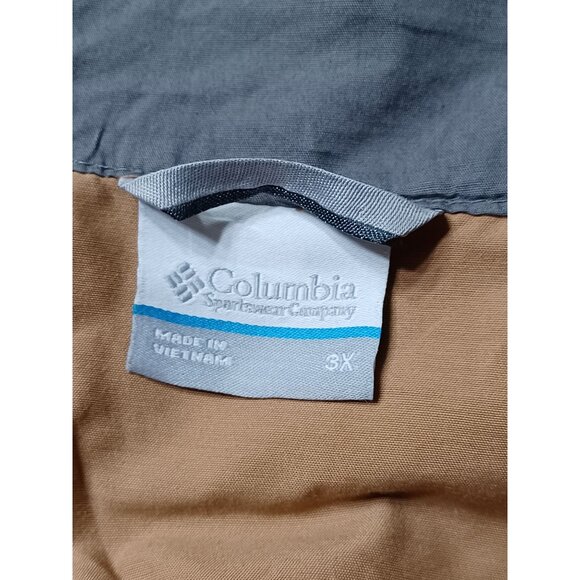 Columbia Mens Tan Water-Resistant Hooded Jacket 3X Lightweight Cotton Nylon - Picture 7 of 8